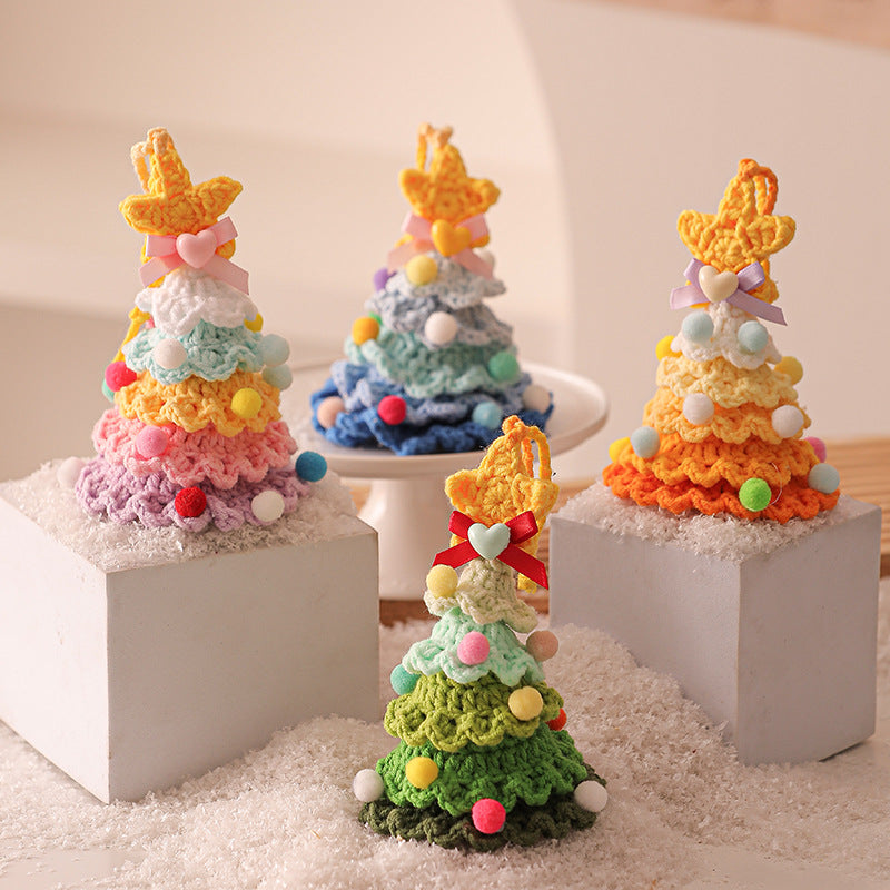 Wholesale  Wool Crochet Christmas Tree Ornaments Decoration Car Pendants